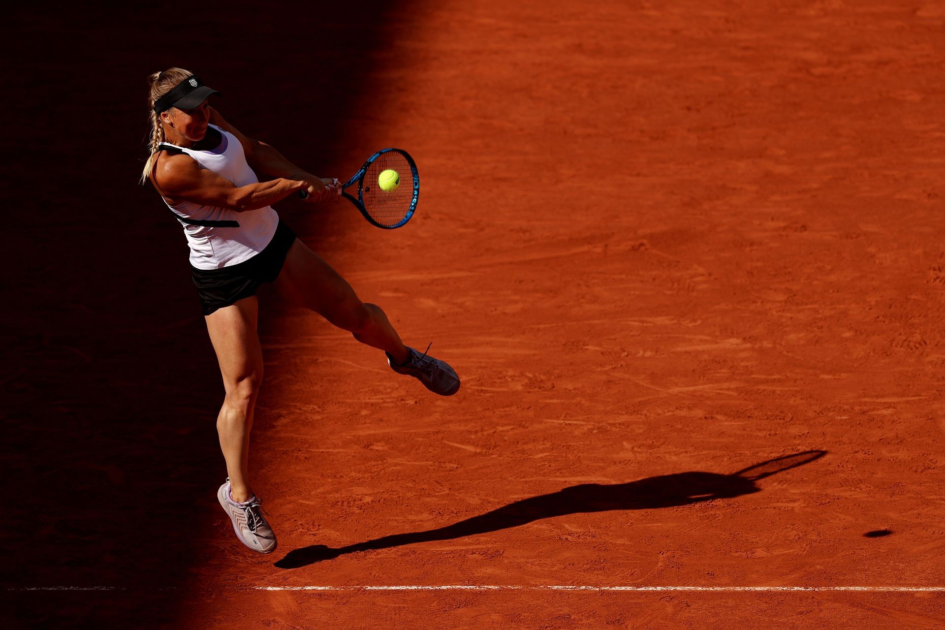 Yulia Putintseva in action at French Open