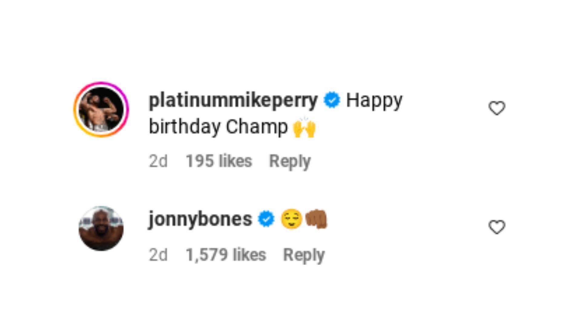 Comments from Jon Jones and Mike Perry