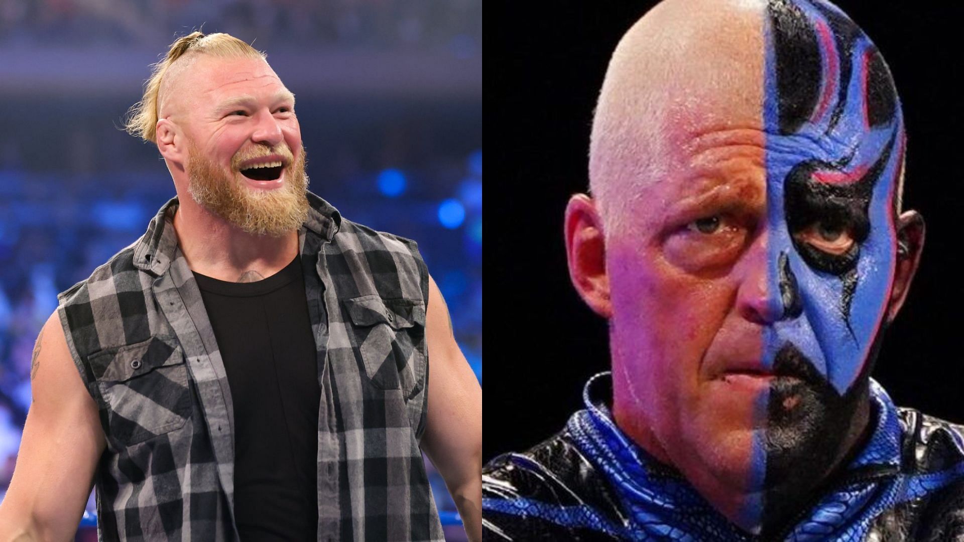 Brock Lesnar(left); Dustin Rhodes(right)