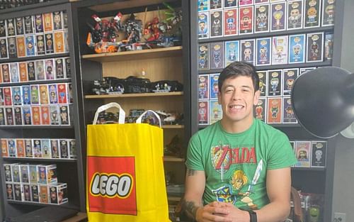 Brandon Moreno showing his love for Legos [Image courtesy @theassassinbaby on Instagam]