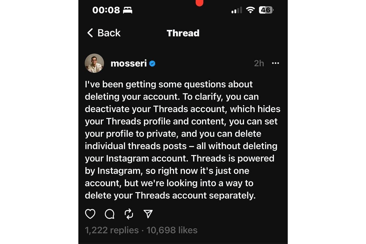 Adam Mosseri has hinted that the company is working on Threads users&#039; feedback. (Image via Threads)