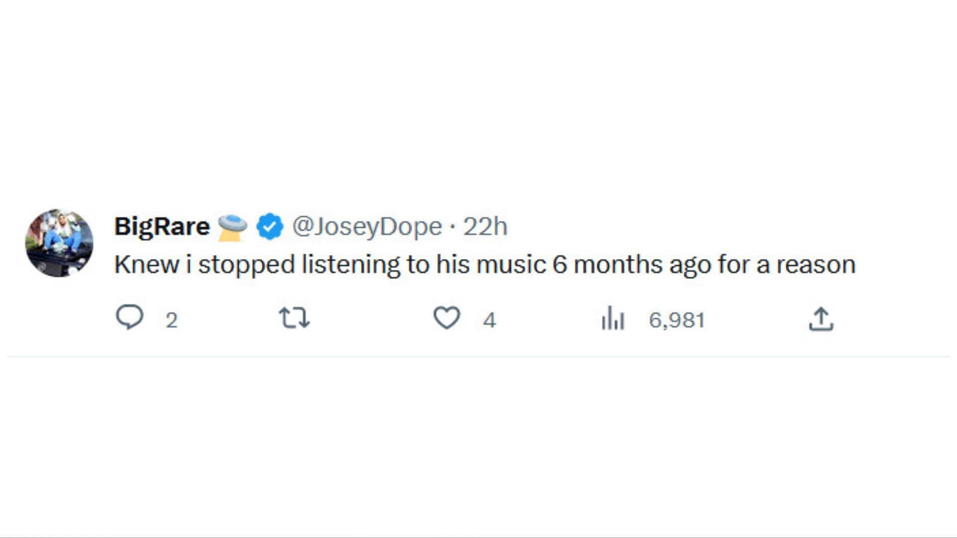 Netizens slam Badazz for his opinion on Kodak Black&rsquo;s collaboration with 6ix9ine (Image via Twitter/@JoseyDope)