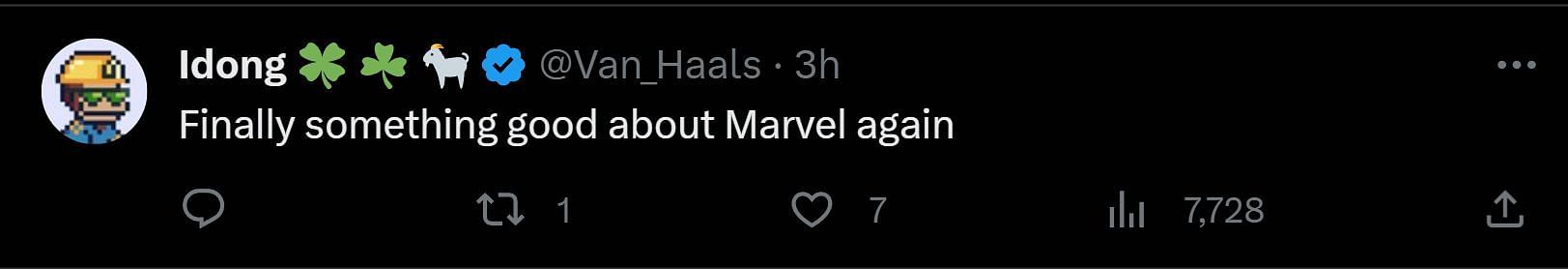 A tweet reply to Discussing Film&#039;s post about the upcoming MCU project (Image via Twitter)