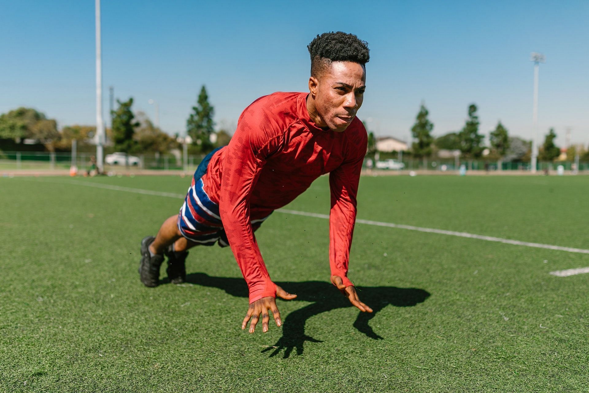 Plyo push-ups are an advanced push-up variation. (Photo via Pexels/RDNE Stock project)