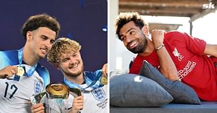 Mohamed Salah involved in comical welcome for Liverpool’s U21 European champions Curtis Jones and Harvey Elliot at pre-season training