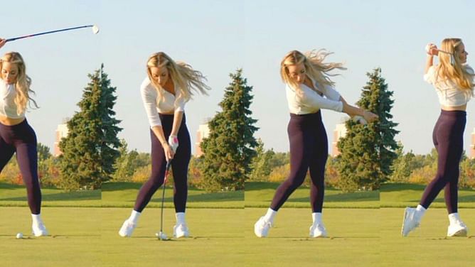 "Most people don’t hold it long enough" - Paige Spiranac reveals her favorite golf position