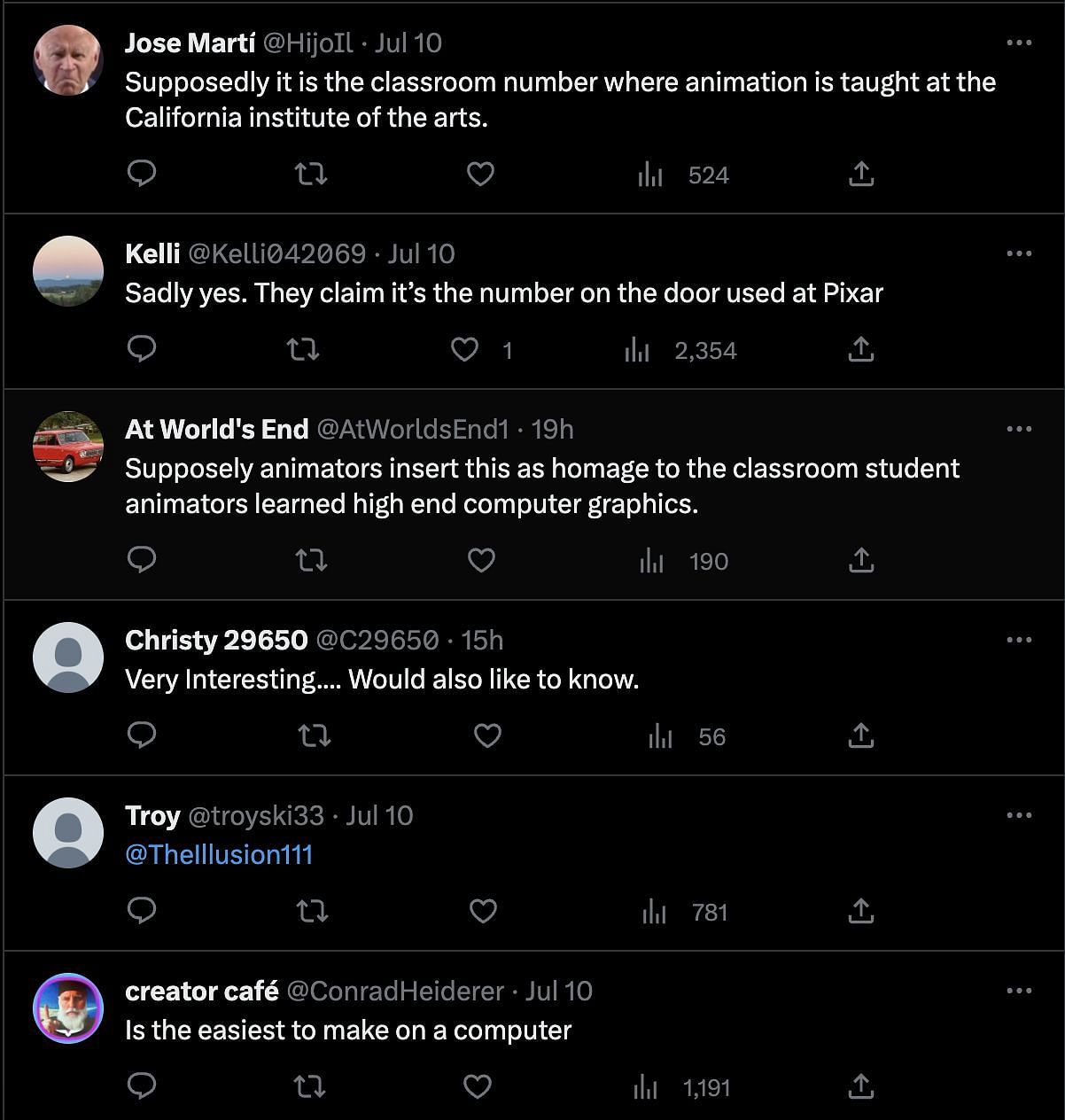 Social media users reacted to Pixar showing a particular number in the movies commonly. (Image via Twitter)