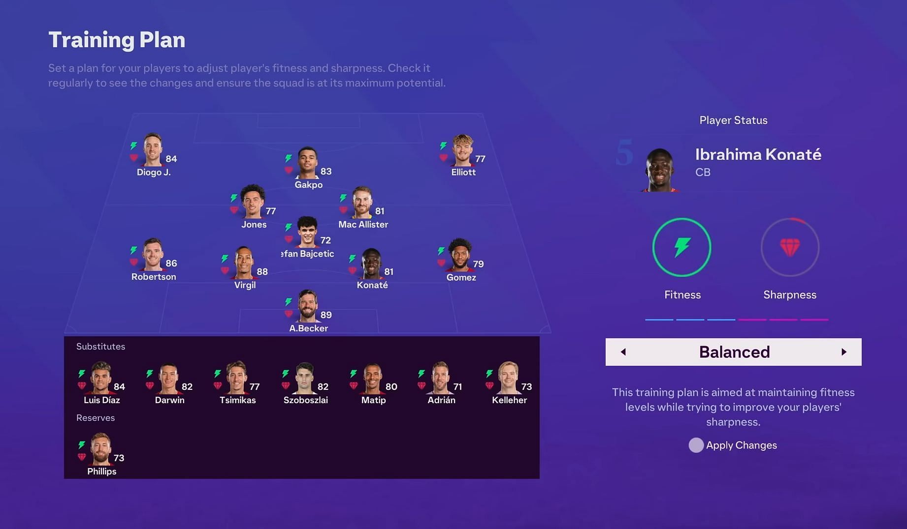 The Training plans in EA FC 24 (Image via EA Sports)