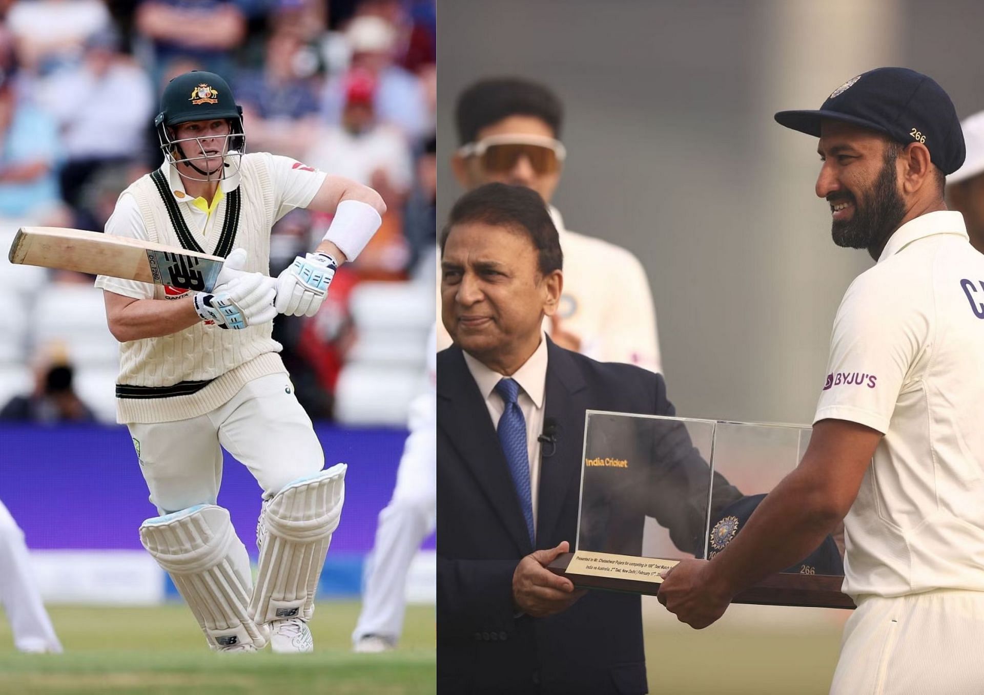 Steve Smith is currently playing his 100th Test while Cheteshwar Pujara played his earlier this year.