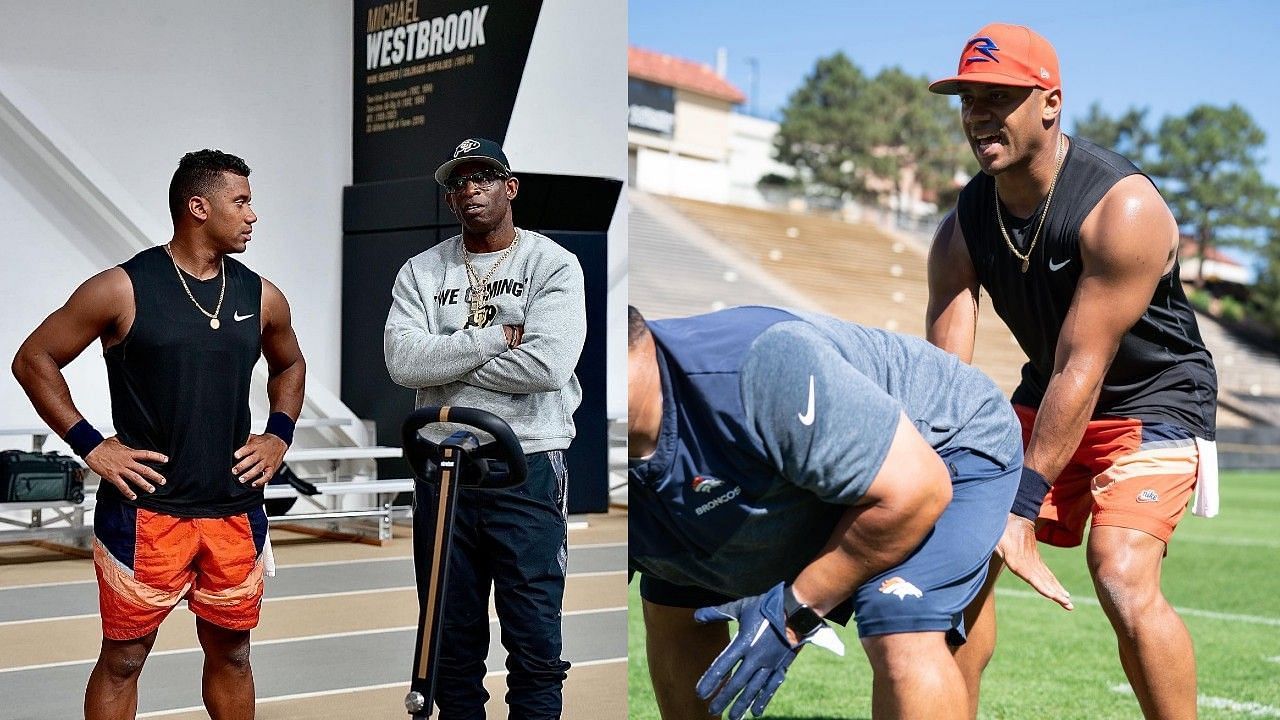 Russell Wilson trains at the Colorado Buffaloes Football complex.