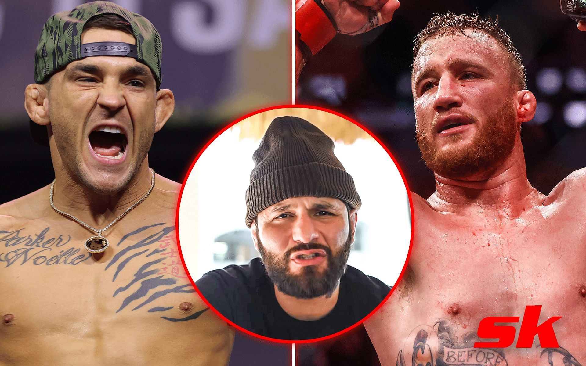 Dustin Poirier (Left); Jorge Masvidal (Middle); Justin Gaethje (Right) [*Image courtesy: middle image via @gamebredfighter Instagram; left and right images via Getty Images]