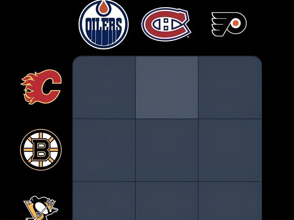 NHL Immaculate Grid: Puckdoku July 8 answers. (Image Credit/Puckdoku.com).