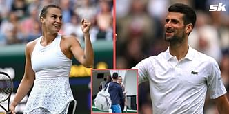 Watch: Novak Djokovic and Aryna Sabalenka share a high-five during practice session at Wimbledon