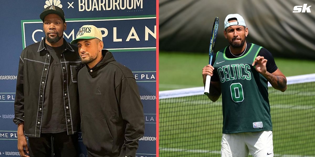 Nick Kyrgios shares stage with Kevin Durant, jokes about Celtics' threat to  Phoenix Suns in NBA finals