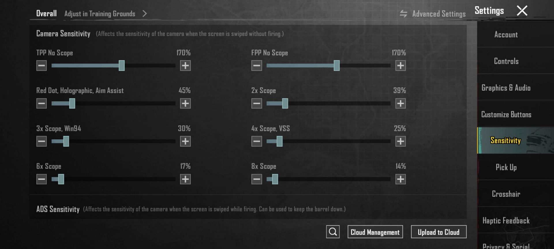 Camera sensitivity in BGMI (Image via Krafton)