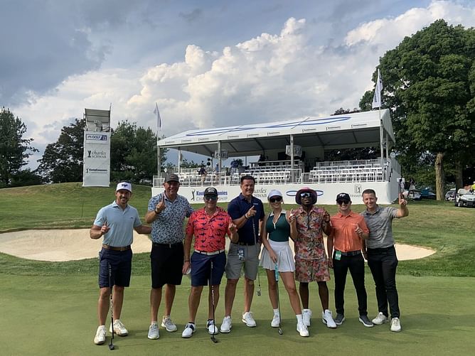 WATCH: Paige Spiranac has a fun time with AJ Allmendinger and Chris Rice at the Kaulig Championship