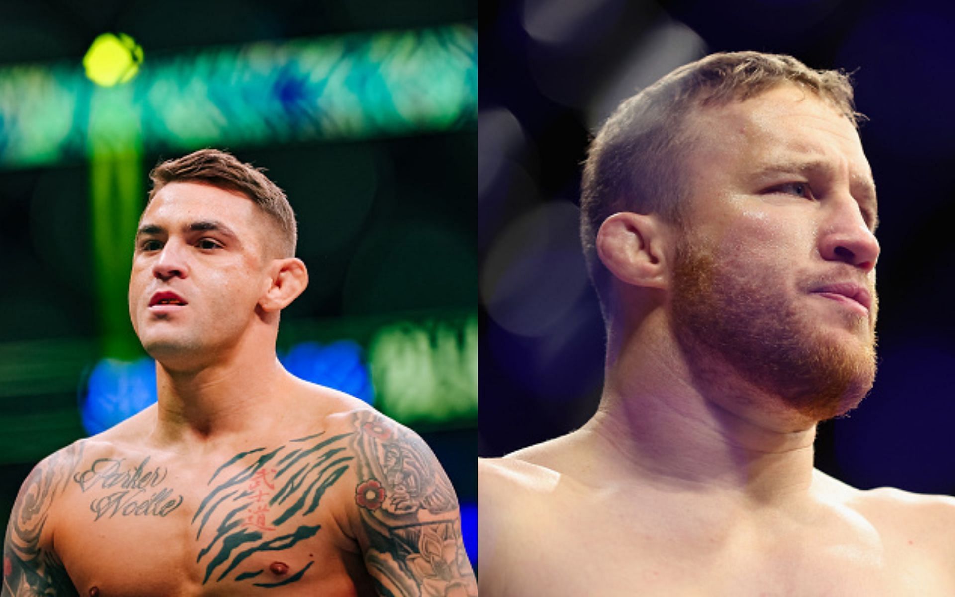 Dustin Poirier (left); Justin Gaethje (right)