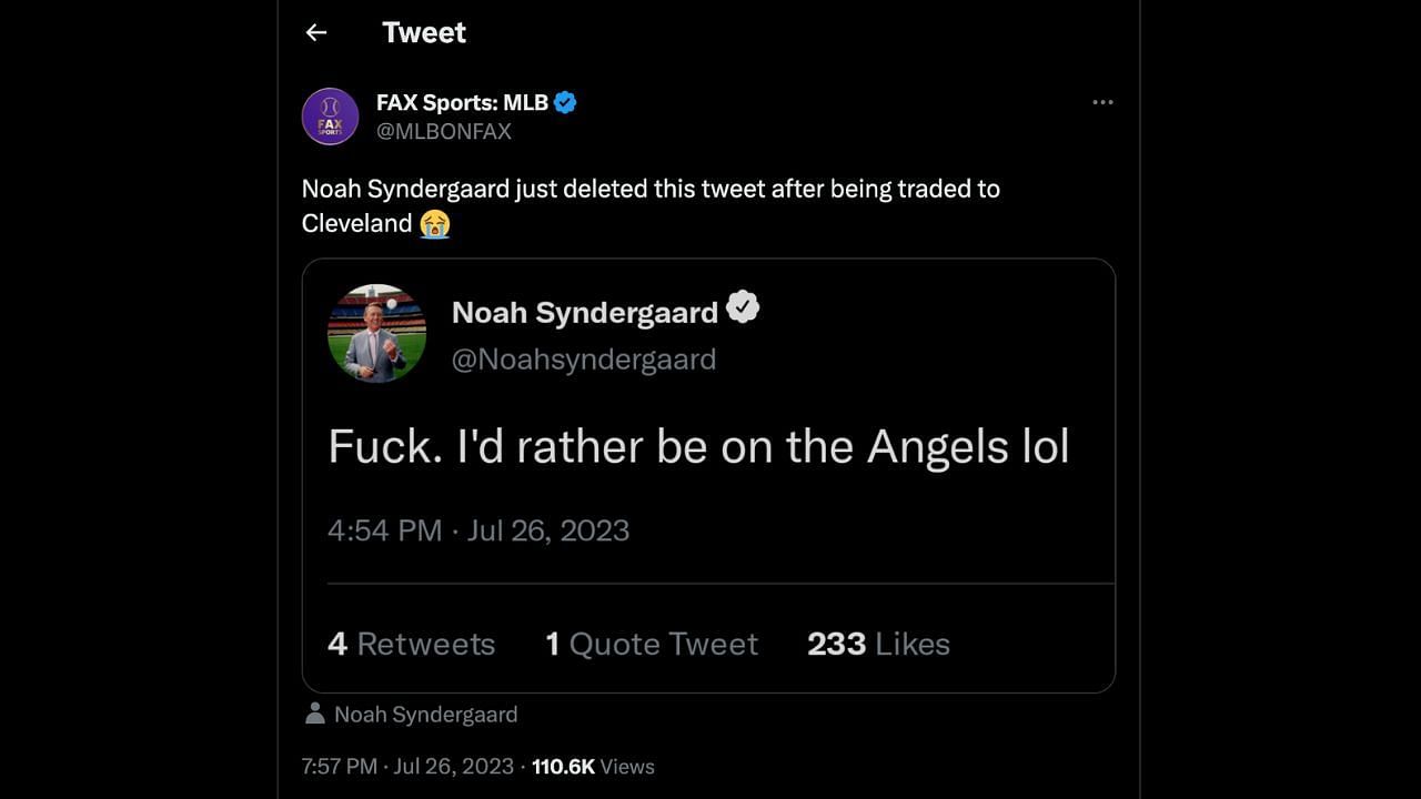 Fans fearful of Noah Syndergaard's MLB future after Guardians DFA'd  spiralling pitcher