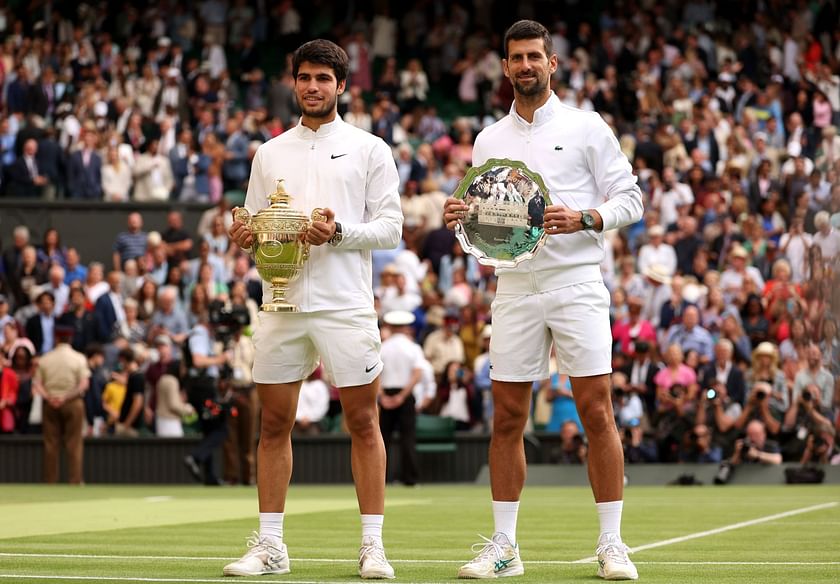 Watch: Carlos Alcaraz almost drops Wimbledon trophy during live interview