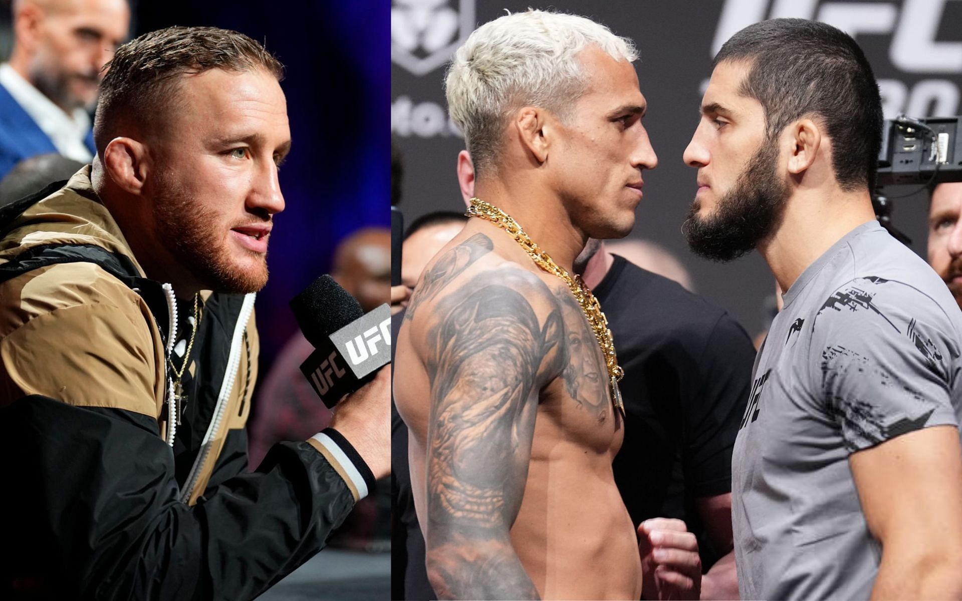 Justin Gaethje chooses ideal opponent between Charles Oliveira and Islam Makhachev