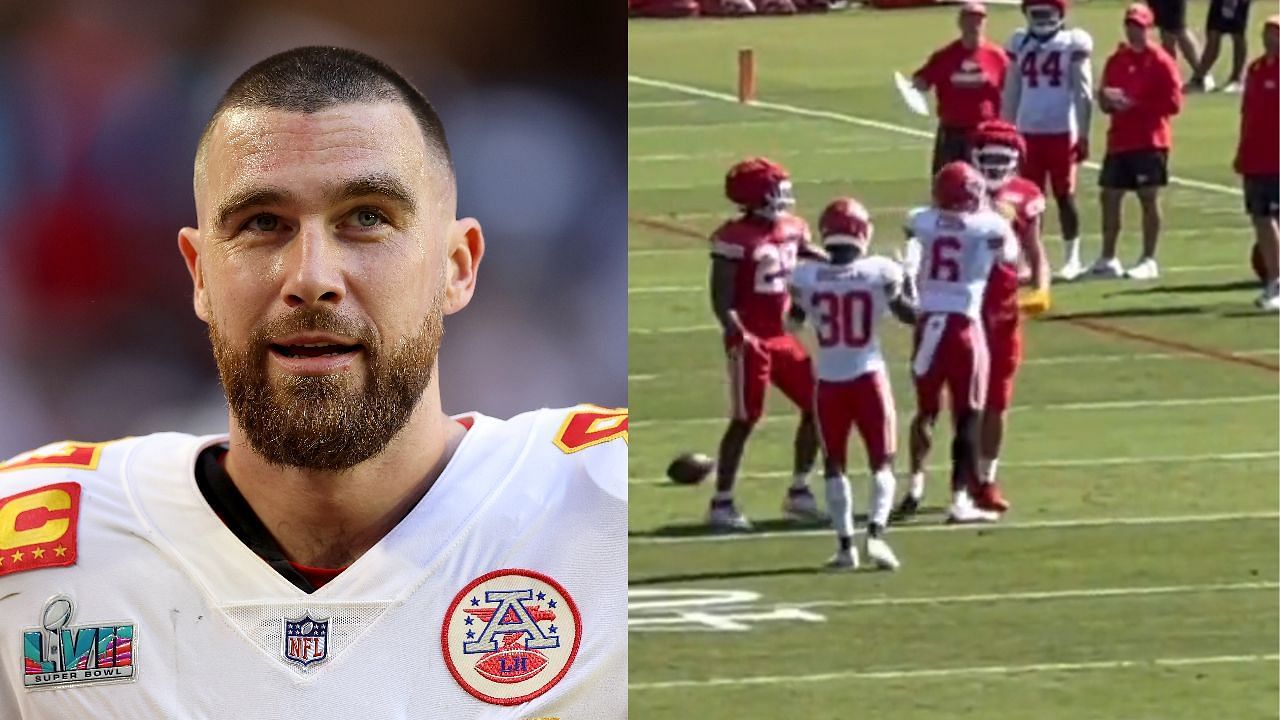 Chiefs TE Travis Kelce was involved in a heated exchange during training camp