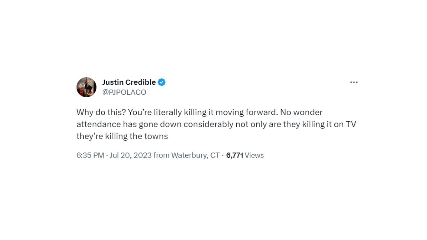 Justin Credible slammed Kota Ibushi for his actions