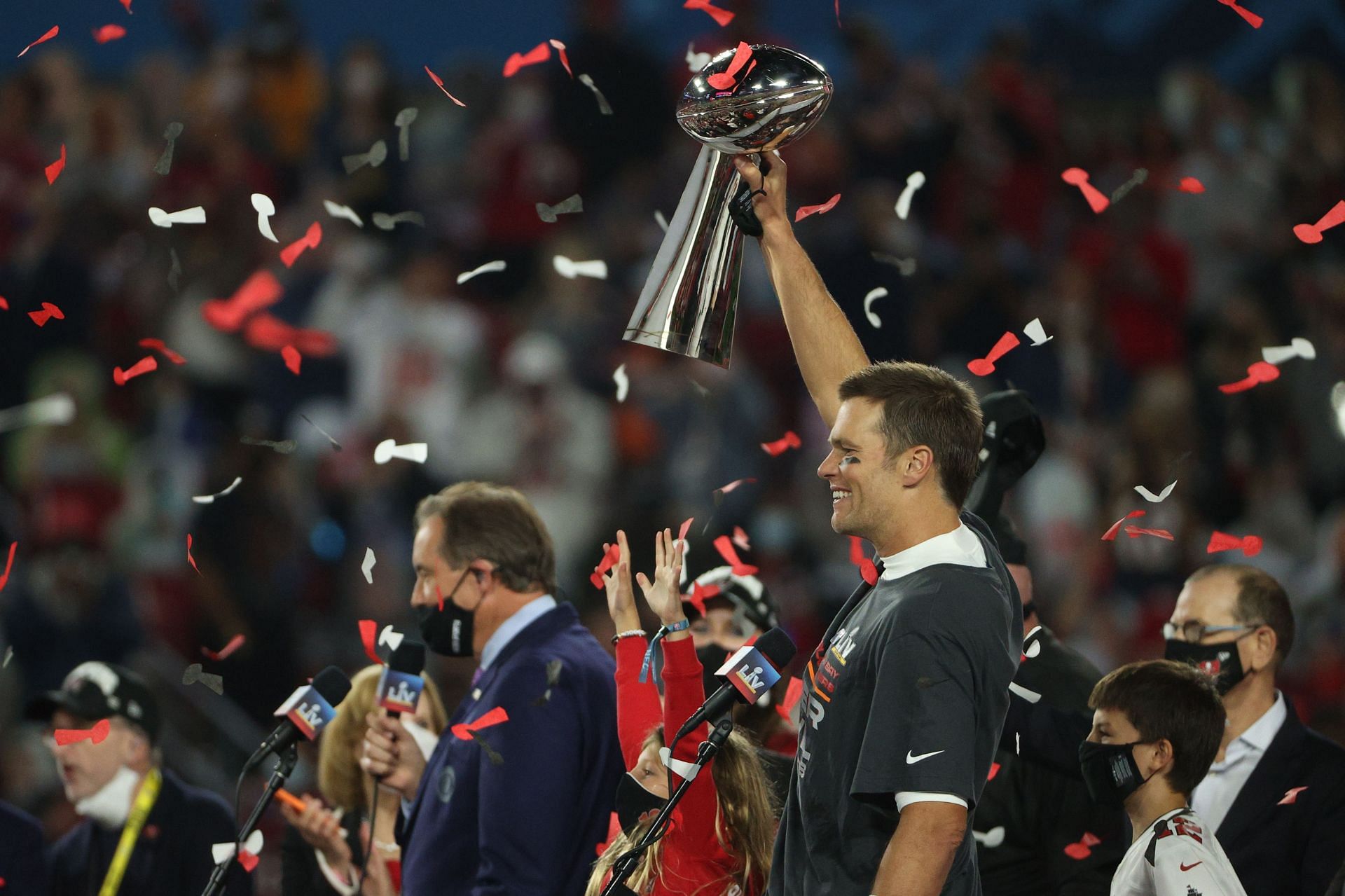 Brady after winning Super Bowl LV with the Buccaneers