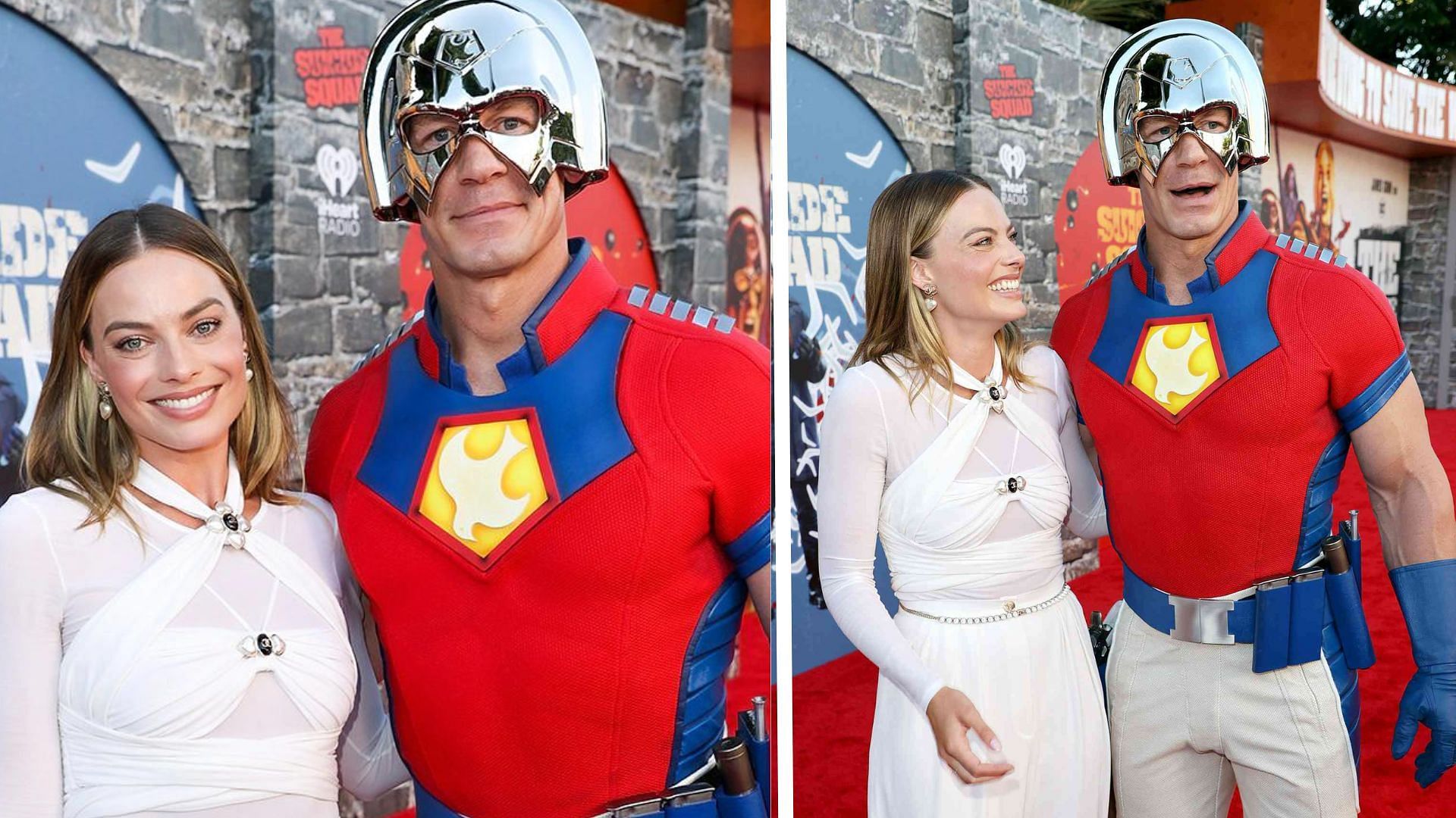 Margot Robbie and John Cena at Suicide Squad&#039;s premiere