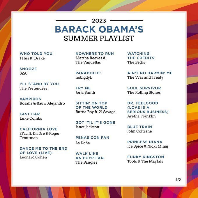 Which Artists Are On Barack Obama’s 2023 Summer Playlist? Songs ...