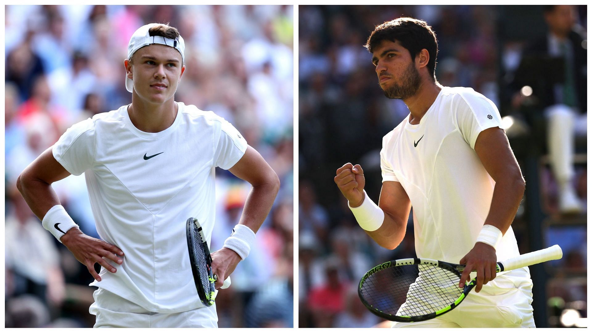 Holger Rune lost to Carlos Alcaraz in the 2023 Wimbledon Championships quarterfinals.