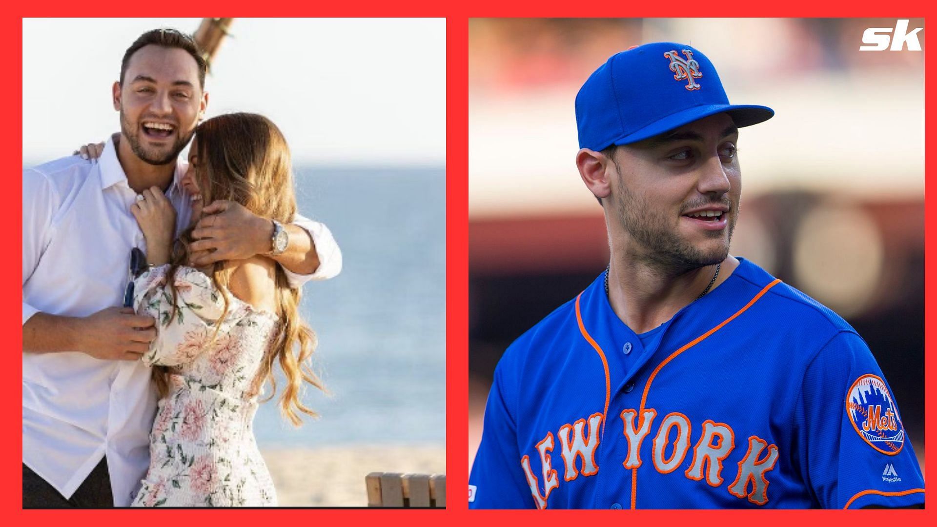 Giants outfielder Michael Conforto with his wife