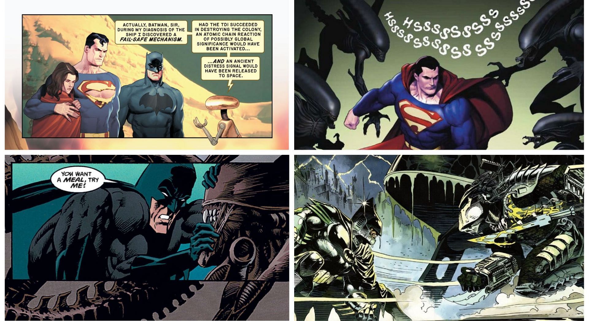 Batman and Superman vs. Alien vs. Predator (Image via Sportskeeda)