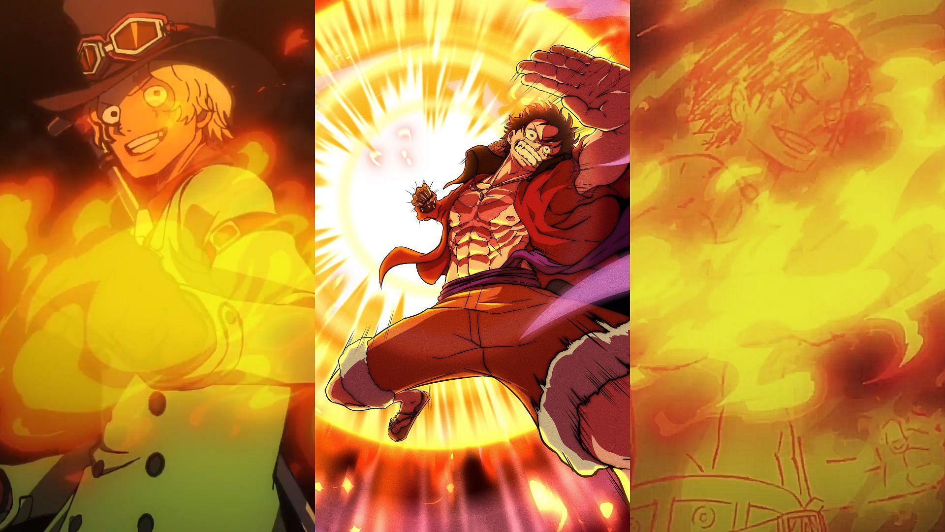 The three sworn brothers Sabo, Luffy, and Ace, are all powerful fire users (Image via Toei Animation, One Piece)