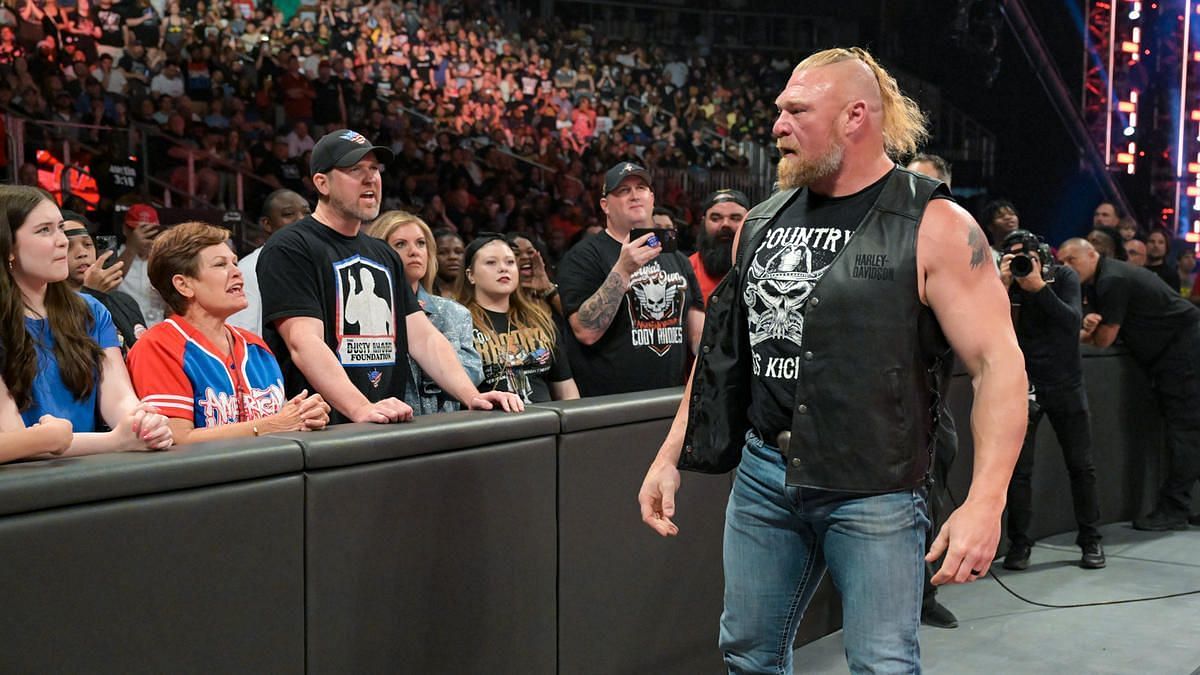 Brock Lesnar stared down Cody Rhodes