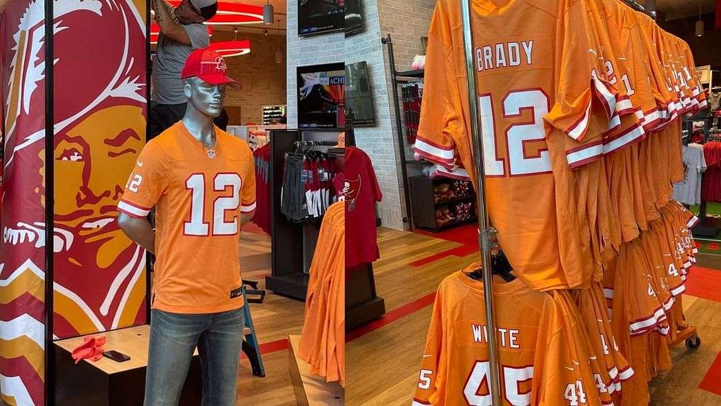 IN PHOTOS Tom Brady’s Buccaneers creamsicle jersey goes on sale