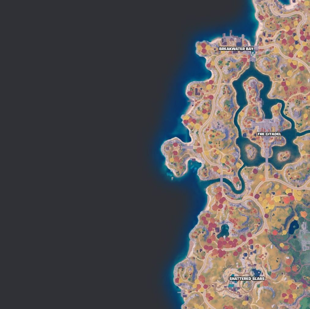 All Named Locations in the Medieval Biome (Image via Fortnite.GG)