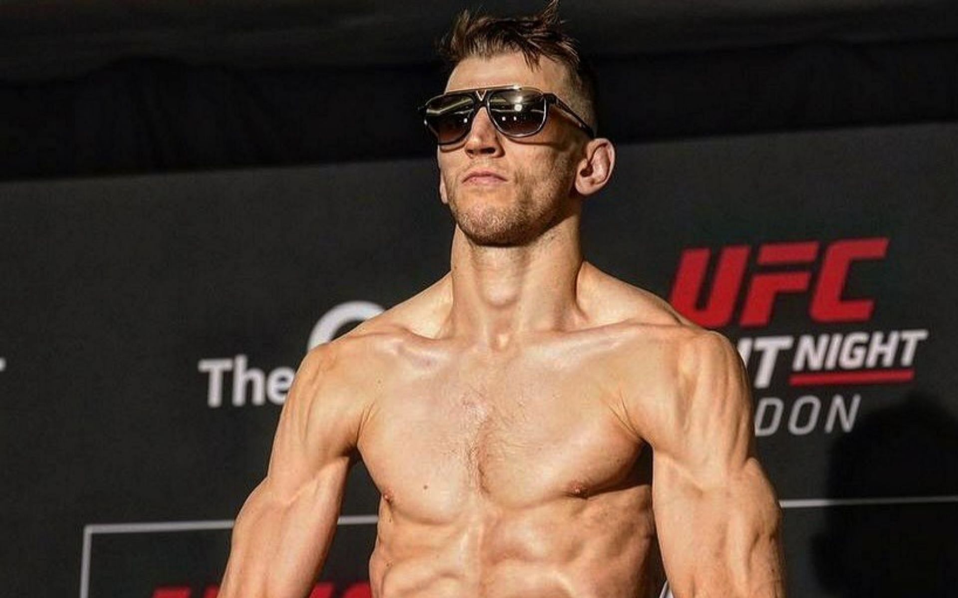 Dan Hooker during a weight in [Image courtesy @danhangman on Instagram]