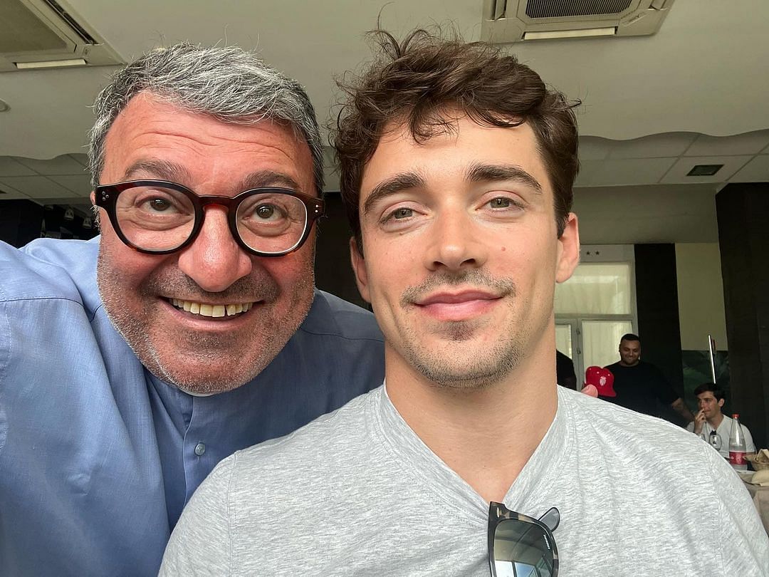 Father Don Partizio meets Charles Leclerc of Ferrari (Image - @donpatriziopatdon on Instagram)