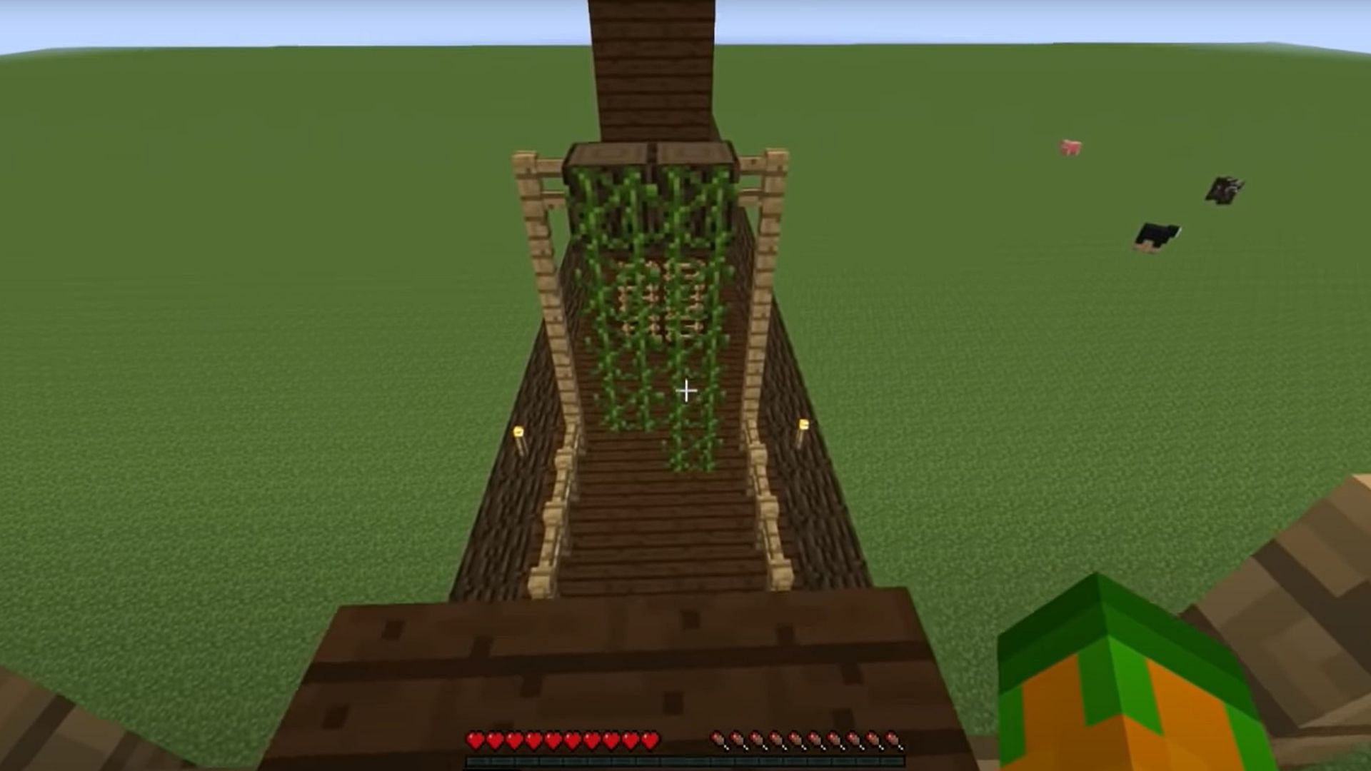 Parkour using vines (Image via Mojang Studios)