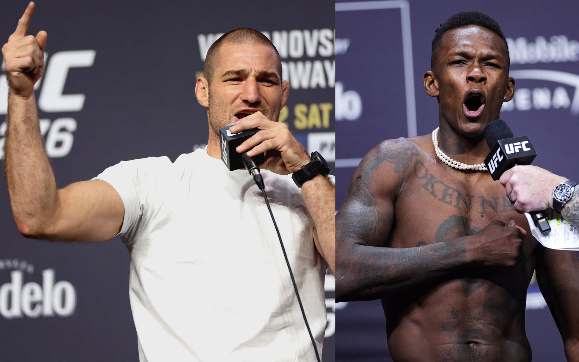 Sean Strickland and Israel Adesanya. [via Getty Images]