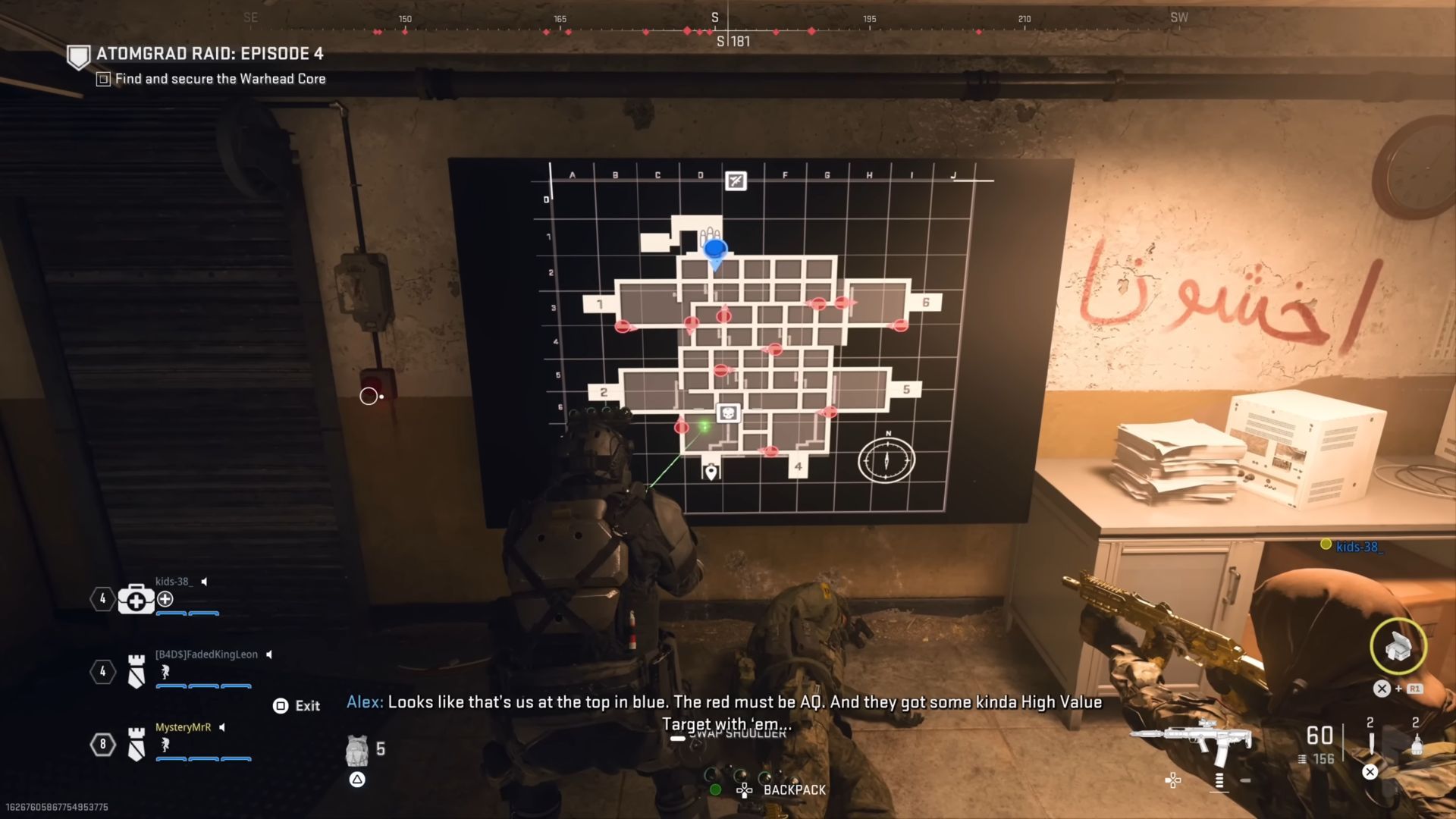 Inside the map room in Modern Warfare 2 Raid Ep 4 (Image via @Gamer&#039;s Little Playground on YouTube)