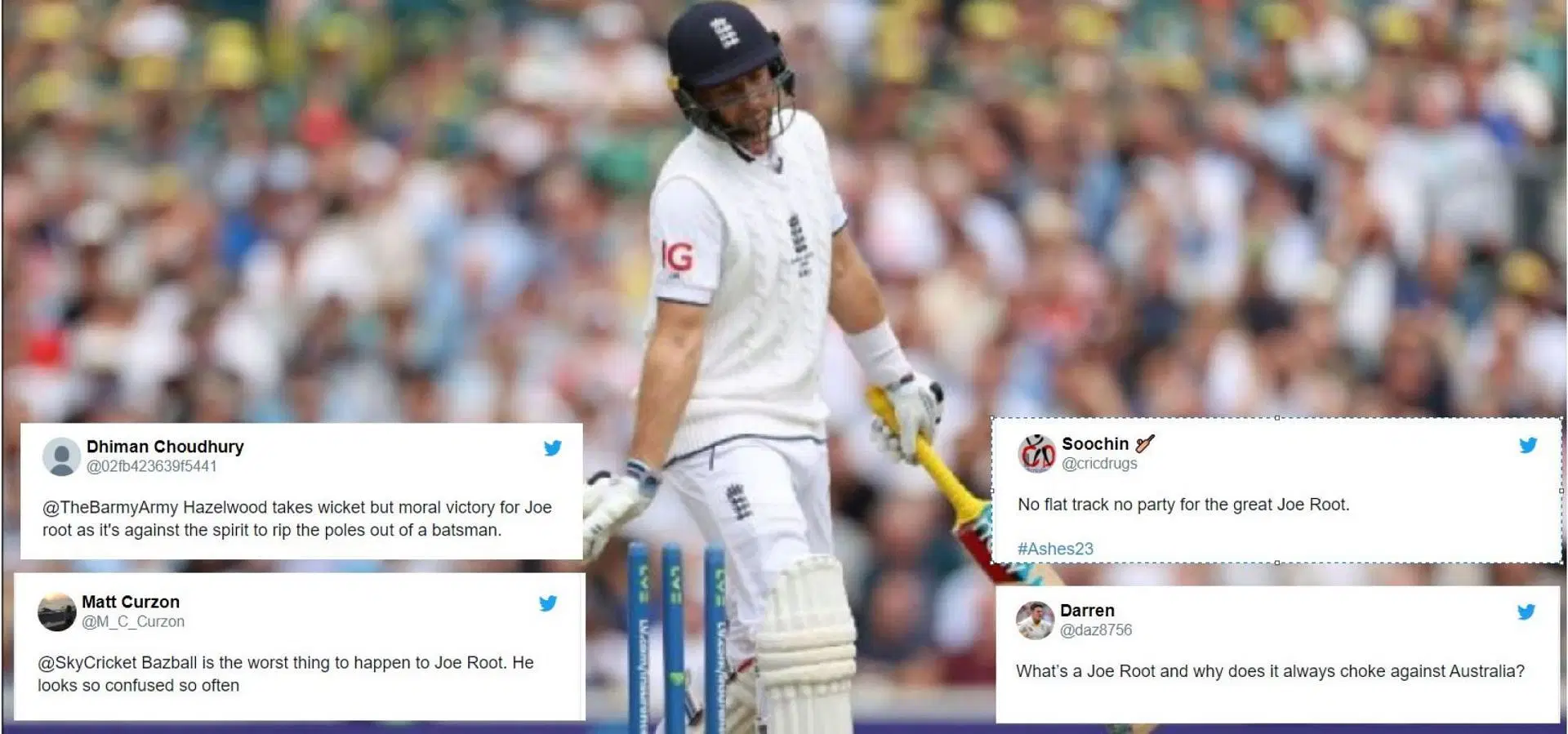 Joe Root chopped one back on to his stump to leave England in trouble