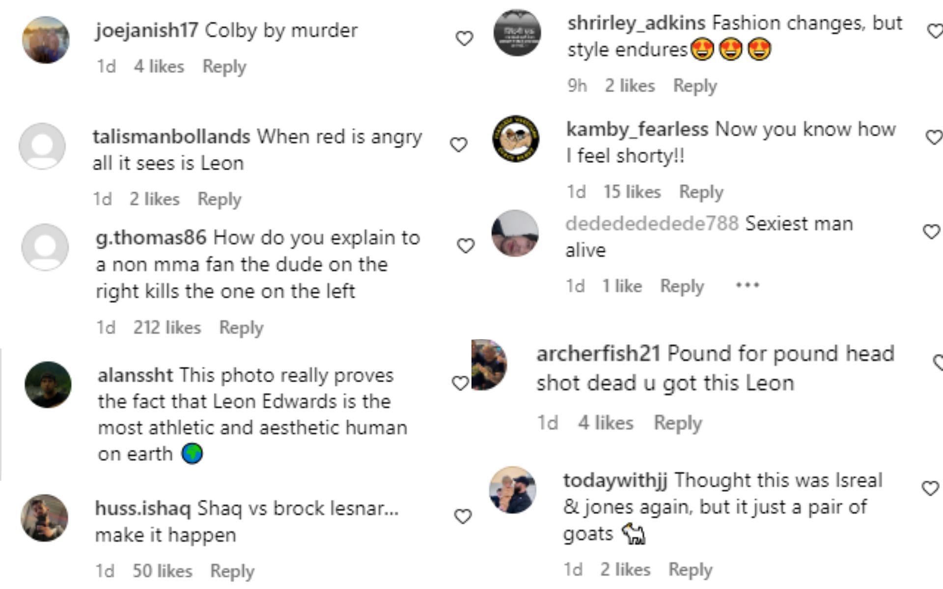 Fans reacting to Leon Edwards&#039; Instagram post