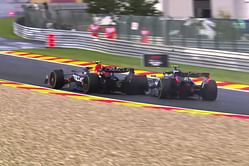 Watch: The contentious contact between Lewis Hamilton and Sergio Perez during 2023 F1 Belgian GP sprint