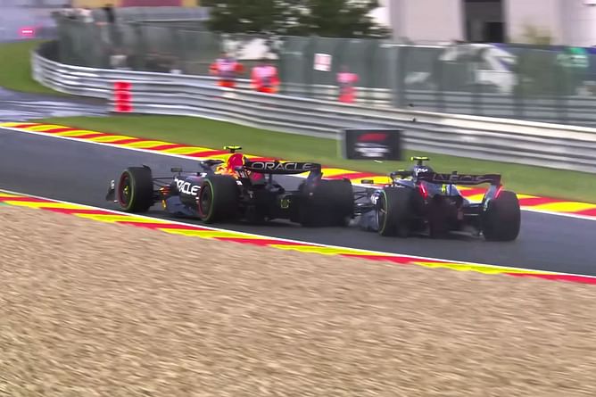 Watch: The contentious contact between Lewis Hamilton and Sergio Perez during 2023 F1 Belgian GP sprint