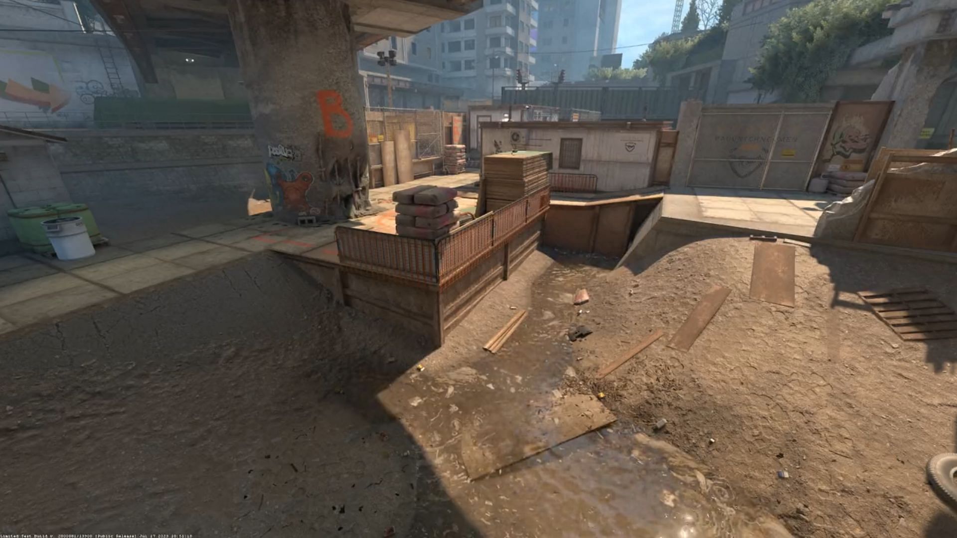 The new look of Overpass in Counter-Strike 2 (Image via Valve)