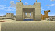 Wells filled with suspicious sand and abandoned mineshafts abound in this Minecraft seed (Image via Mojang Studios)