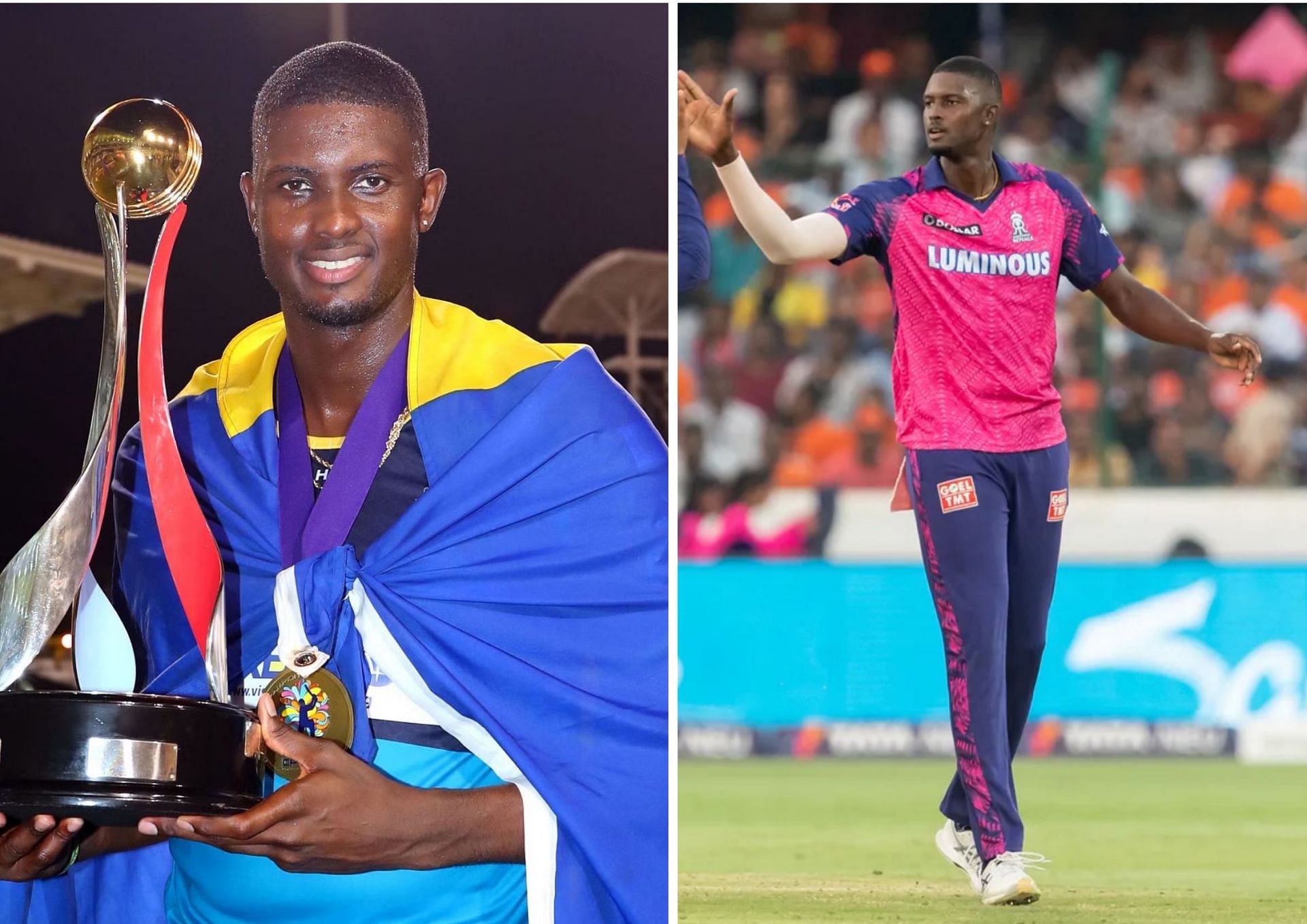 Jason Holder captained the Barbados Tridents (now Royals) to their second CPL title in 2015 (Picture Credits: Getty; BCCI).