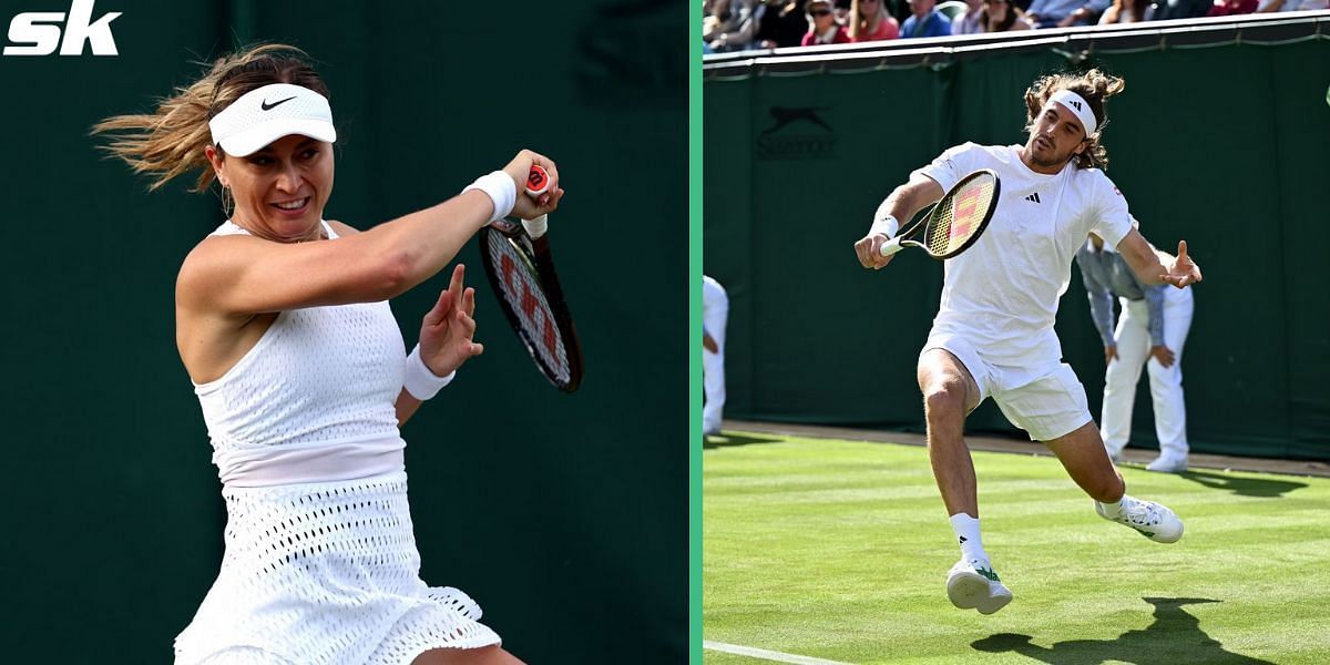 Paula Badosa (L) and Stefanos Tsitsipas (R)