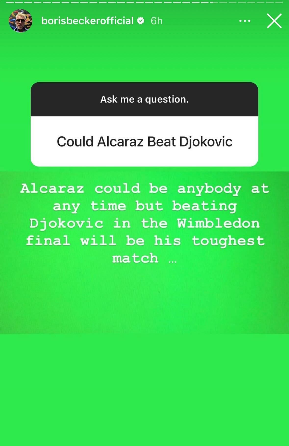 Boris Becker&#039;s Instagram story